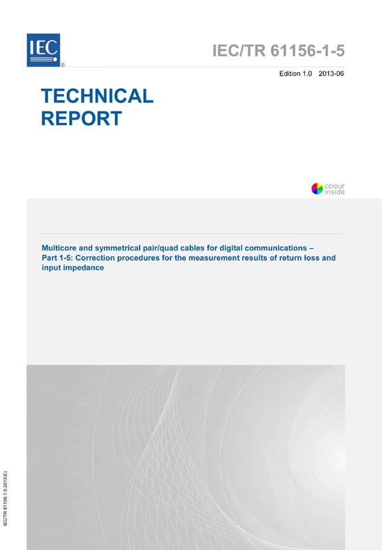 Cover IEC TR 61156-1-5:2013